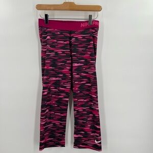 Nike Pro Camo Dri Fit Pink Black Ladies Medium